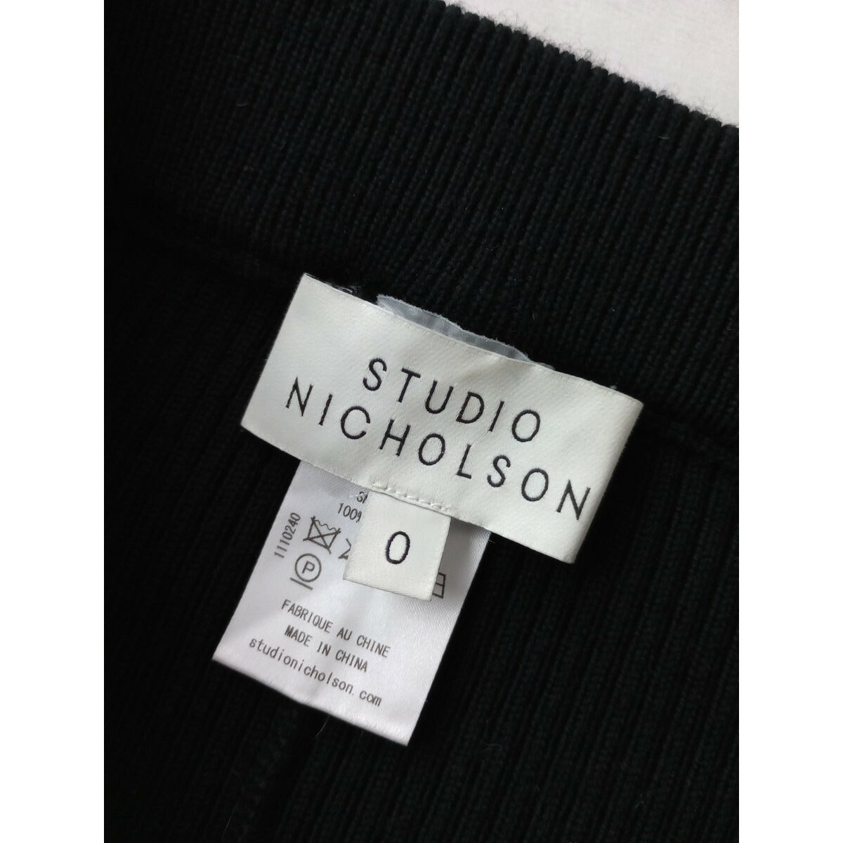 STUDIO NICHOLSON スタジオニコルソン 9GG MERINO RIB LEGGING リブ ニット レギンス パンツ 黒 ブラック 0 (22M＋9609)【中古】