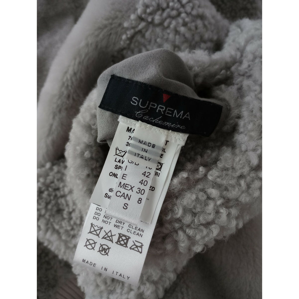 アパルトモン L'Appartement ReversibleVEST Mouton×Cashmere ラム 羊革 ウール カシミヤ リバーシブル フード ベスト グレー S (23M＋0369)【中古】