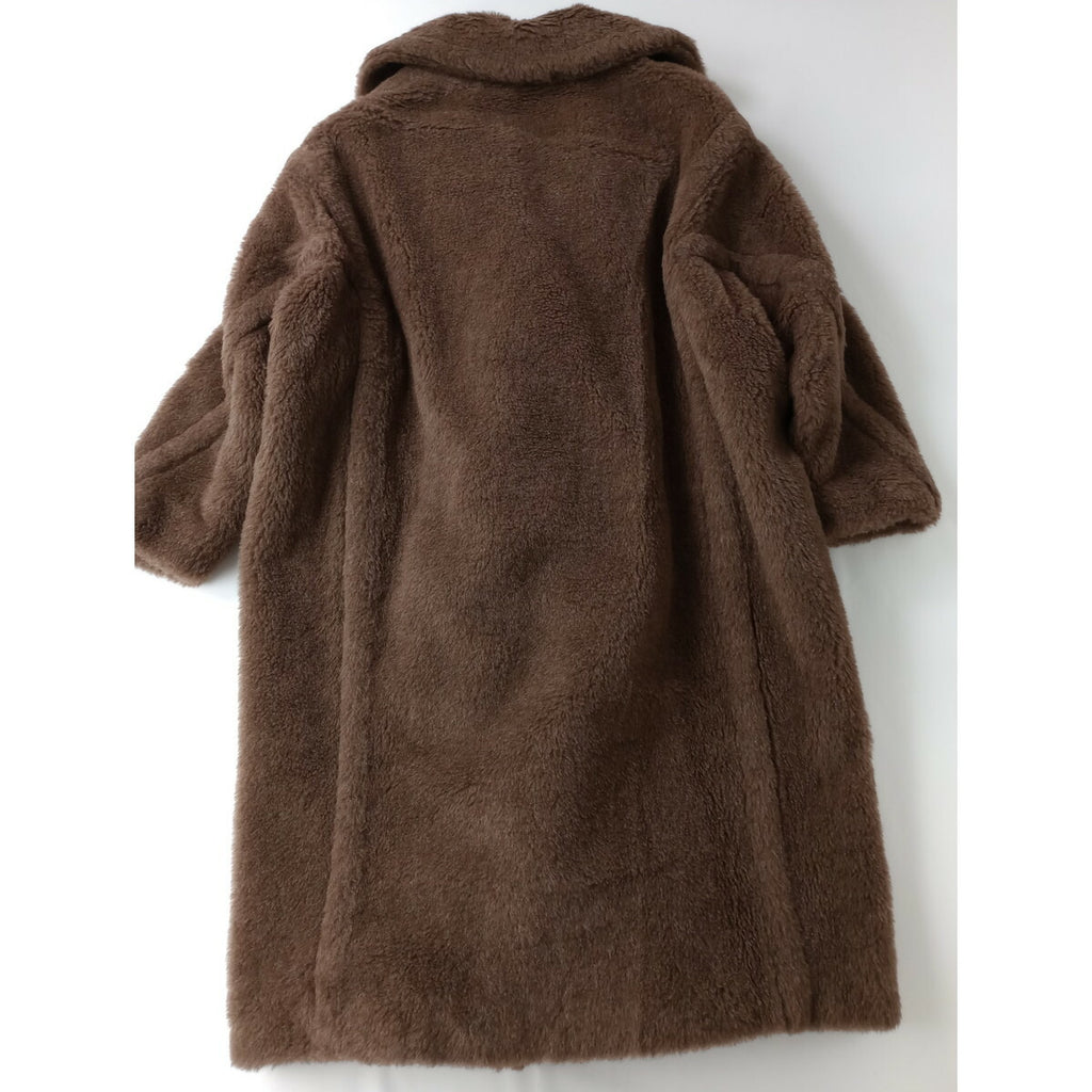 新品 マックスマーラ MaxMara NUEVO テディベア アイコンコート カシミヤミックス TEDDY ブラウン S (DM＋0809)