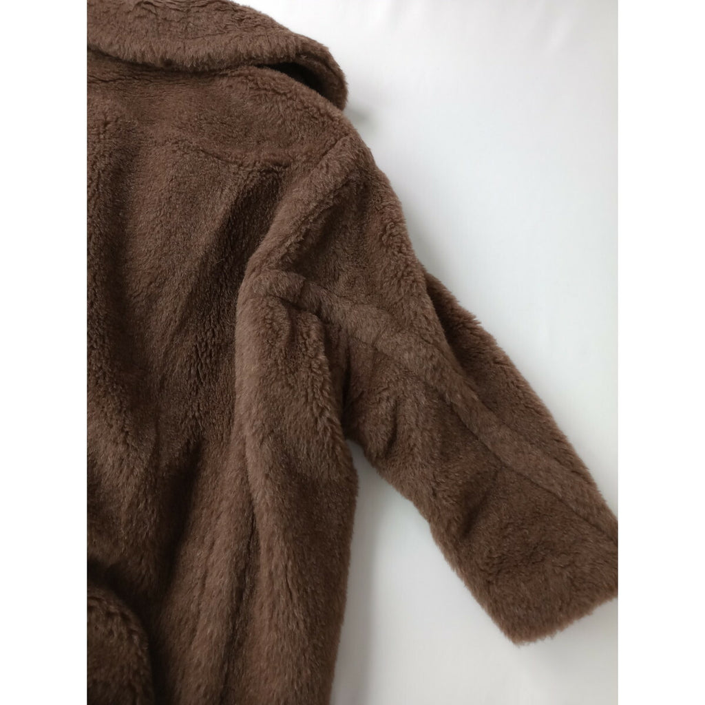 新品 マックスマーラ MaxMara NUEVO テディベア アイコンコート カシミヤミックス TEDDY ブラウン S (DM＋0809)
