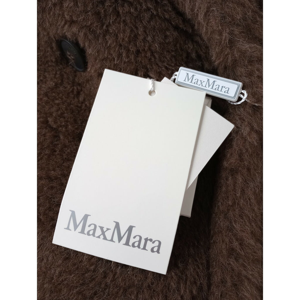 新品 マックスマーラ MaxMara NUEVO テディベア アイコンコート カシミヤミックス TEDDY ブラウン S (DM＋0809)