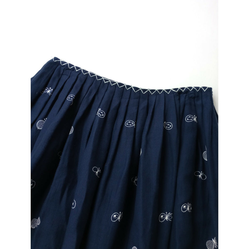 mina perhonen ミナペルホネン choucho コットン 綿 100％ スカート ネイビー 40【中古】