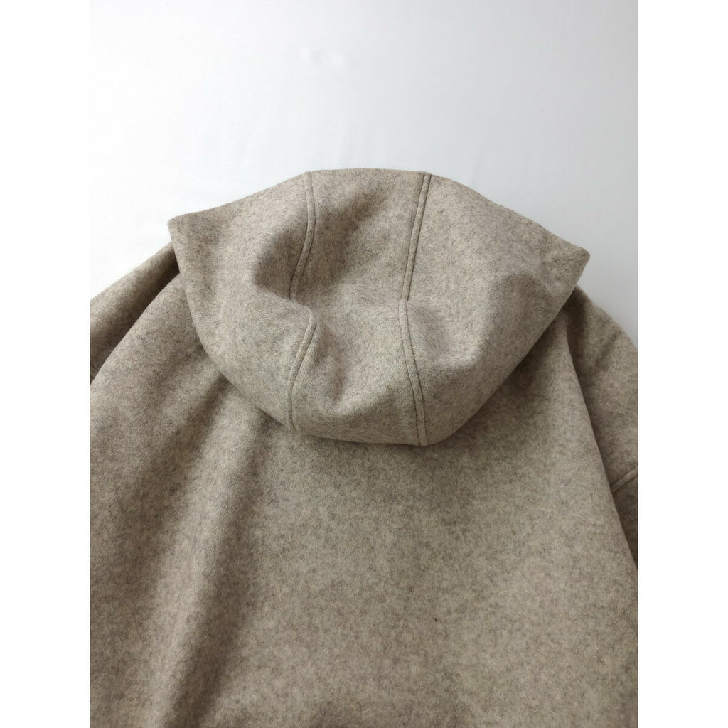 25AW MITTAN ミッタン 圧縮 ウール 100％ ニット フード ロング コート グレージュ 2 （19M＋0223)【中古】