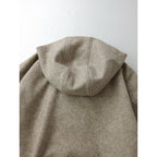 25AW MITTAN ミッタン 圧縮 ウール 100％ ニット フード ロング コート グレージュ 2 （19M＋0223)【中古】