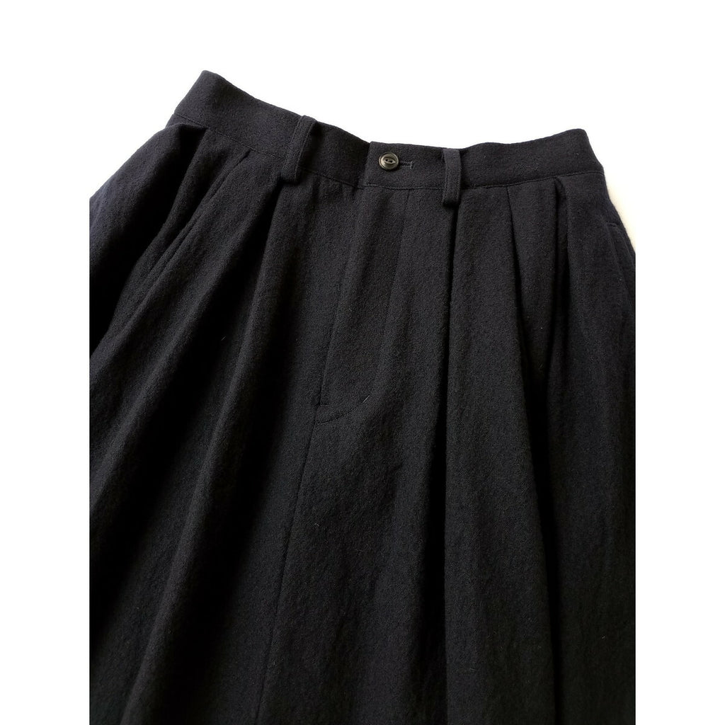 ZANINI with A&S ARTS&SCIENCE アーツアンドサイエンス Pleated Skirt ロング スカート ウール 毛 100％ ネイビー 1  (23M＋0375)【中古】