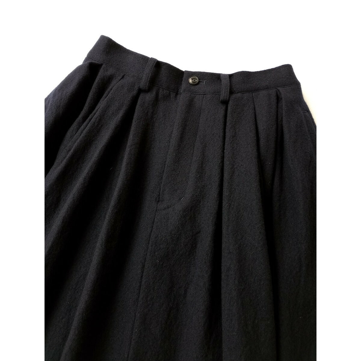 ZANINI with A&S ARTS&SCIENCE アーツアンドサイエンス Pleated Skirt ロング スカート ウール 毛 100％ ネイビー 1  (23M＋0375)【中古】