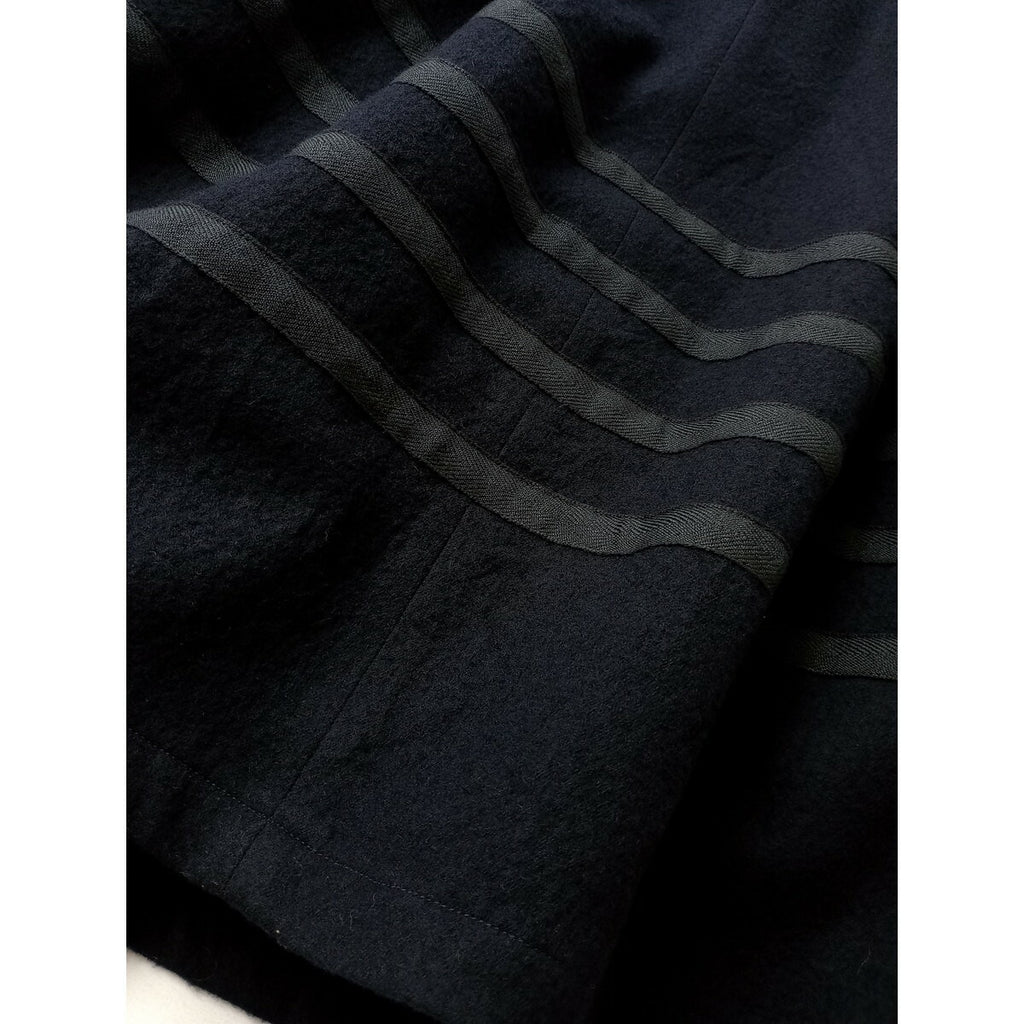 ZANINI with A&S ARTS&SCIENCE アーツアンドサイエンス Pleated Skirt ロング スカート ウール 毛 100％ ネイビー 1  (23M＋0375)【中古】