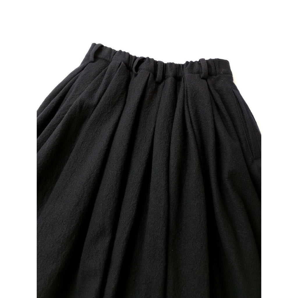 ZANINI with A&S ARTS&SCIENCE アーツアンドサイエンス Pleated Skirt ロング スカート ウール 毛 100％ ネイビー 1  (23M＋0375)【中古】