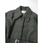 RIM.ARK リムアーク ウール Stand collar melton CT スタンドカラー ロングコート ベルト付き グレー 38 (20M＋1728)【中古】