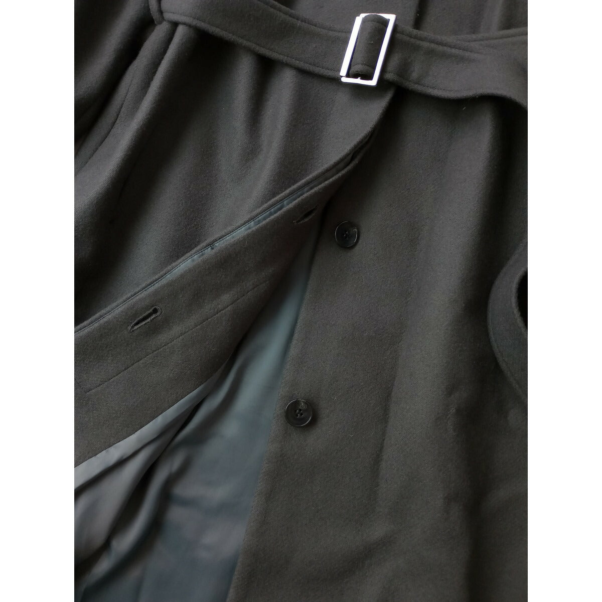 RIM.ARK リムアーク ウール Stand collar melton CT スタンドカラー ロングコート ベルト付き グレー 38 (20M＋1728)【中古】