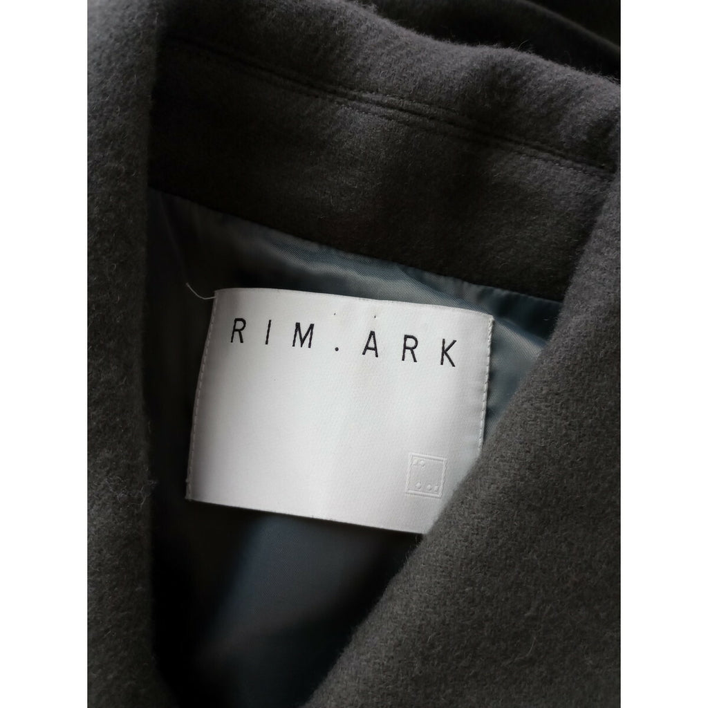 RIM.ARK リムアーク ウール Stand collar melton CT スタンドカラー ロングコート ベルト付き グレー 38 (20M＋1728)【中古】