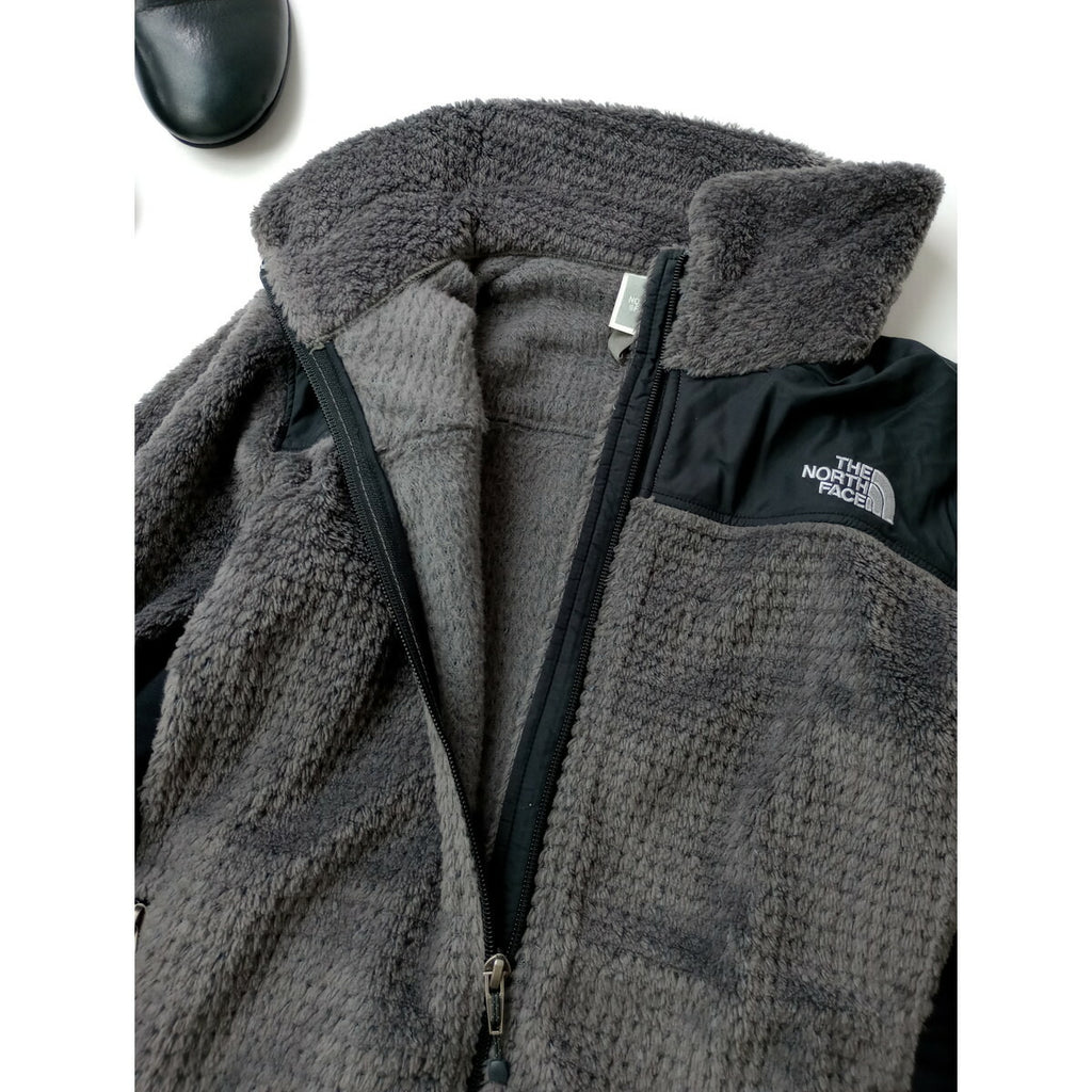THE NORTH FACE ザノースフェイス フリース ジップアップ ブルゾン ジャケット グレー 黒 ブラック M (16M＋2597)【中古】
