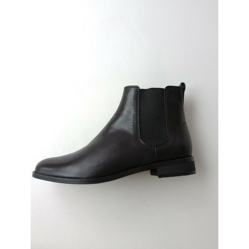 MARGARET HOWELL idea マーガレットハウエル アイデア サイドゴア ショート ブーツ HYDROSTOPPER 黒 ブラック 【防滑・スノーソール】 25 靴【中古】