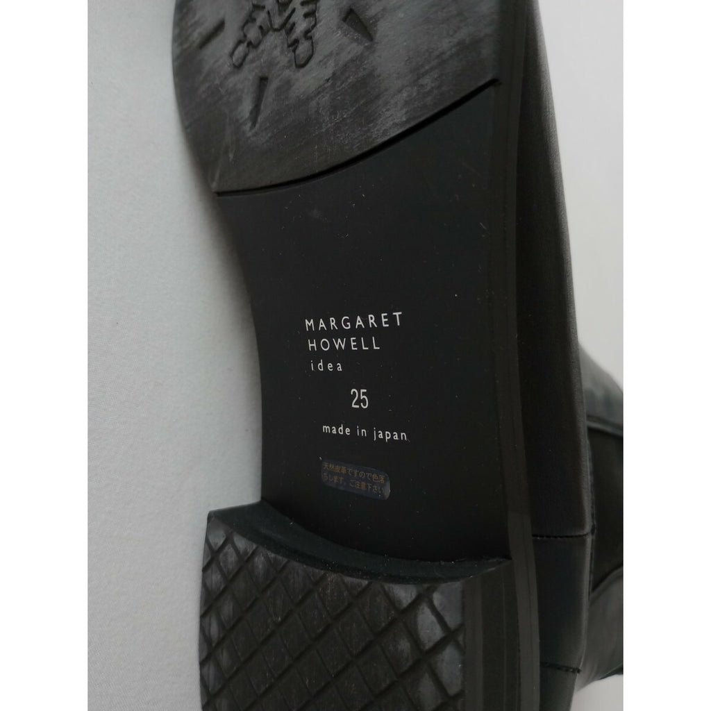MARGARET HOWELL idea マーガレットハウエル アイデア サイドゴア ショート ブーツ HYDROSTOPPER 黒 ブラック 【防滑・スノーソール】 25 靴【中古】