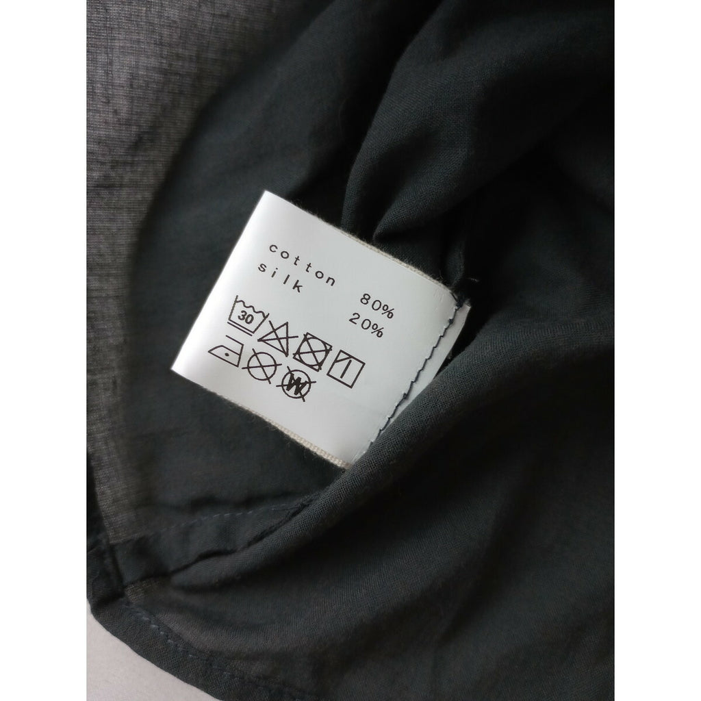 atelier Rough atour アトリエ ラフ アトゥール コットン シルク ドルマンスリーブ ショート ブラウス トップス 墨黒ダ ークグレー F【中古】