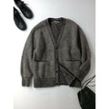 blurhmsブラームスAlpaca Bird's-eye Knit Cardiganアルパカウールバーズアイニットカーディガン 黒ブラック ライトベージュ 0 (25M＋0813)【中古】