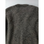 blurhmsブラームスAlpaca Bird's-eye Knit Cardiganアルパカウールバーズアイニットカーディガン 黒ブラック ライトベージュ 0 (25M＋0813)【中古】