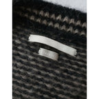blurhmsブラームスAlpaca Bird's-eye Knit Cardiganアルパカウールバーズアイニットカーディガン 黒ブラック ライトベージュ 0 (25M＋0813)【中古】