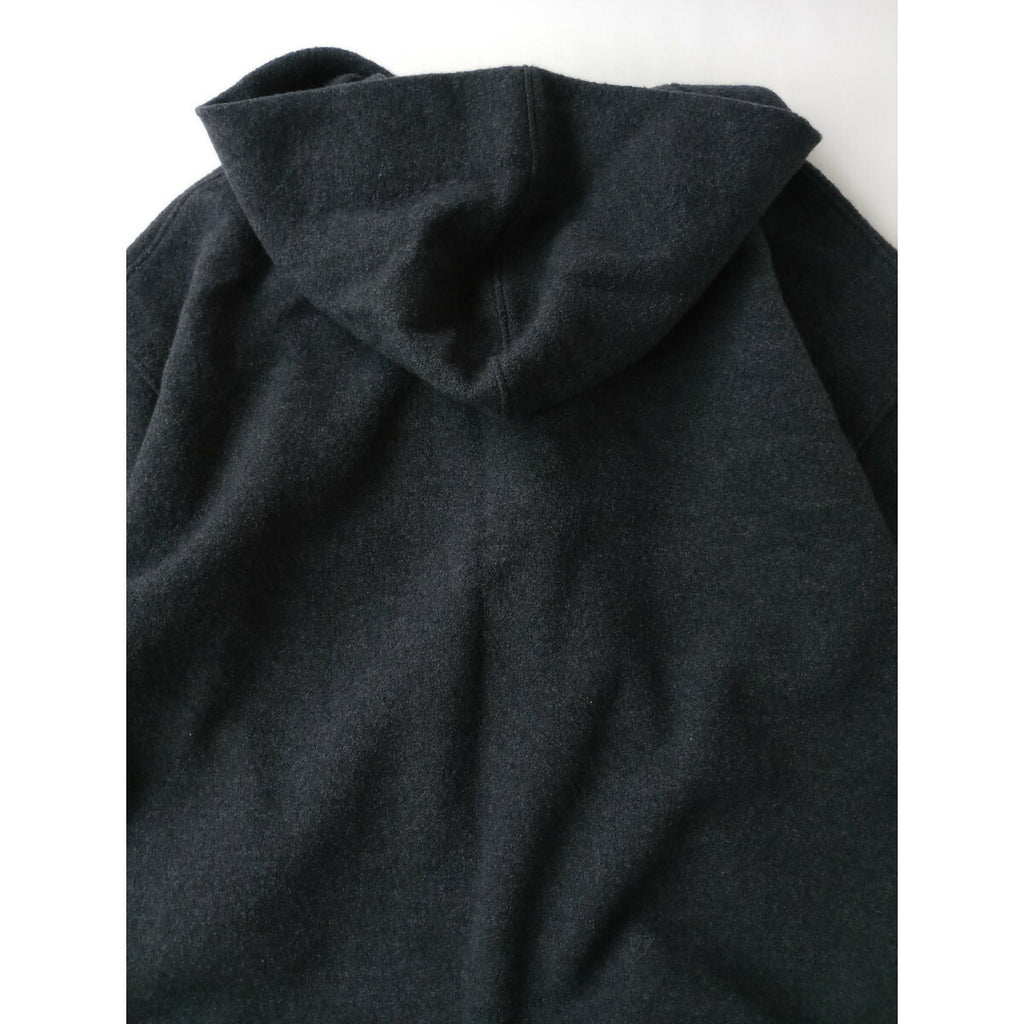 evam eva エヴァムエヴァ press wool hooded coat プレス ウール フーデッドロングコートフード圧縮 1 グレーがかったネイビー (20M＋1731)【中古】