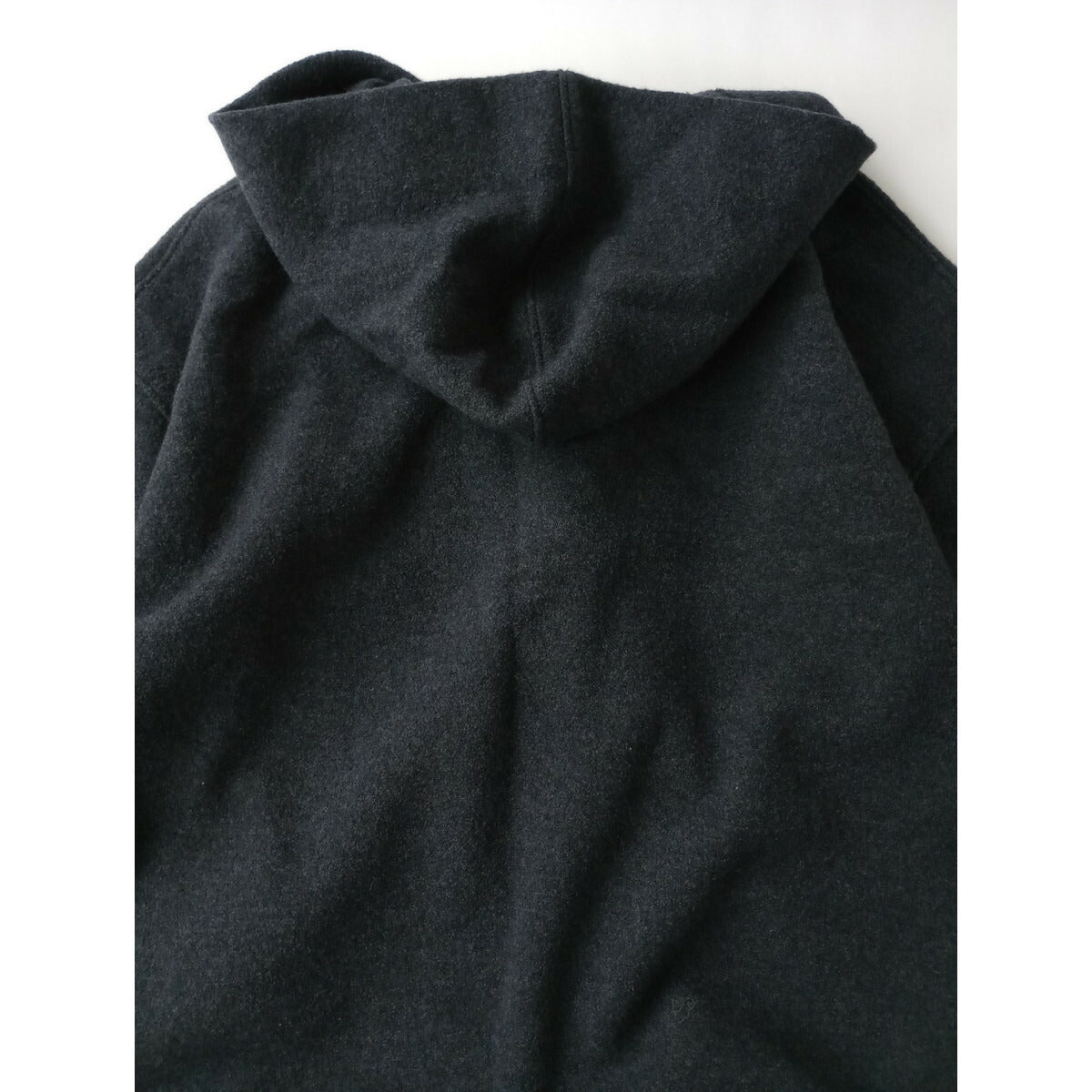 evam eva エヴァムエヴァ press wool hooded coat プレス ウール フーデッドロングコートフード圧縮 1 グレーがかったネイビー (20M＋1731)【中古】