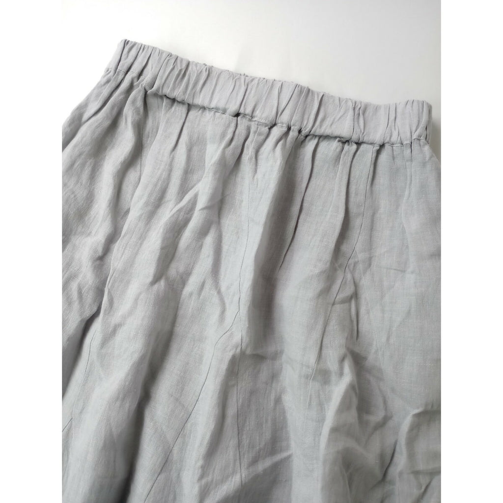 Cloth&Cross クロスアンド クロス リネン 麻 100％ ロング スカート ライトグレー【中古】