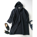evam eva エヴァムエヴァ press wool hooded coat プレス ウール フーデッドロングコートフード圧縮 1 グレーがかったネイビー (20M＋1731)【中古】