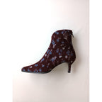 22AW Mame Kurogouchi マメ クロゴウチ Floral Jacquard Boots フローラルジャガード ブーツ ワインレッド 23.5 靴【中古】