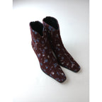 22AW Mame Kurogouchi マメ クロゴウチ Floral Jacquard Boots フローラルジャガード ブーツ ワインレッド 23.5 靴【中古】