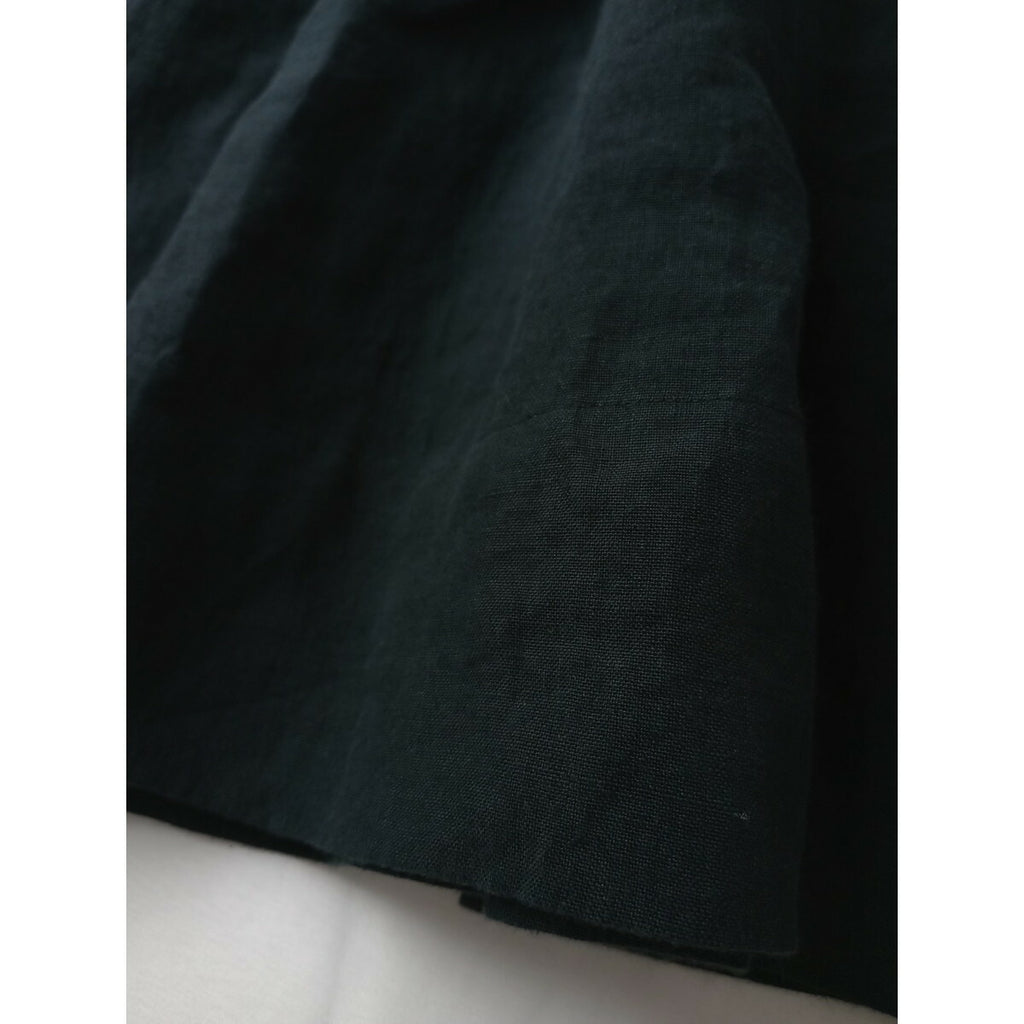 MAGALI マガリ リネン 100％ サスペンダー サロペット ロング スカート 墨黒【中古】