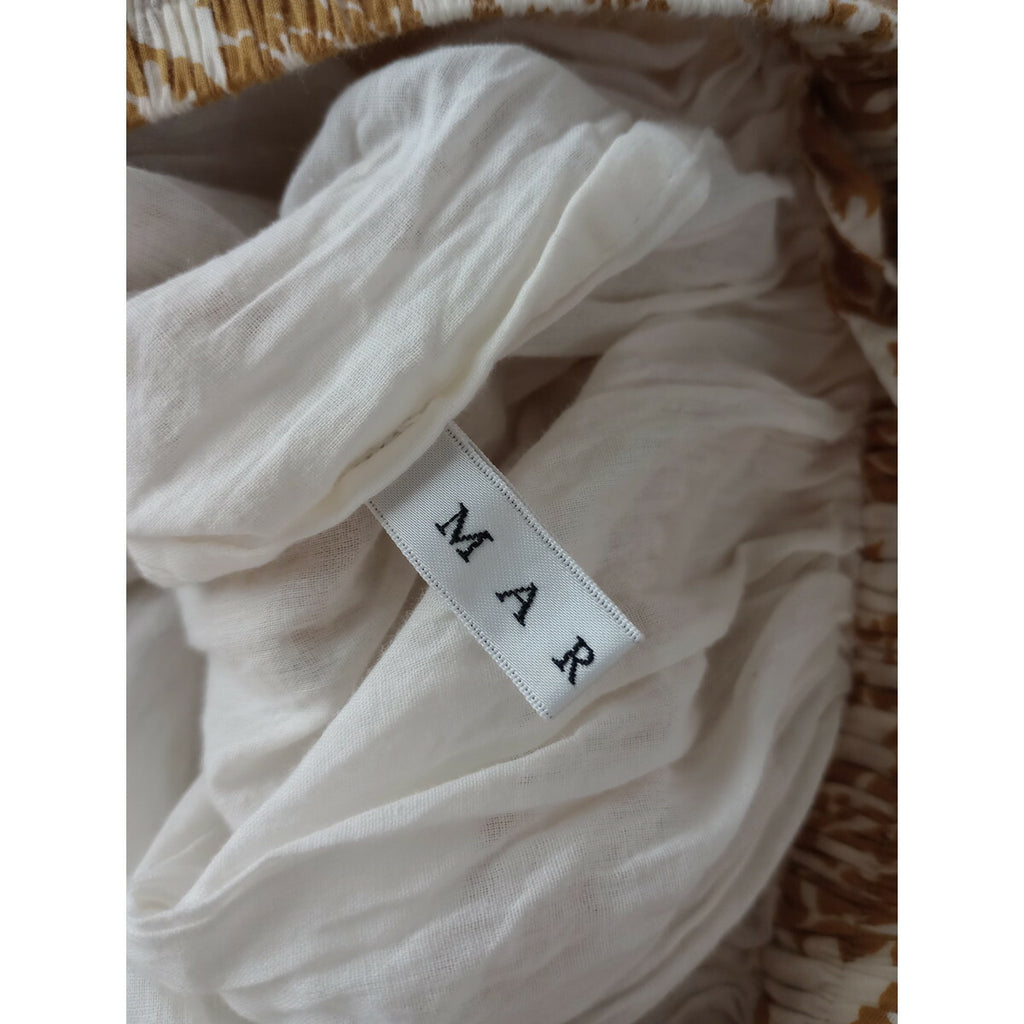 MARIHA マリハ コットン 綿 100％ 花柄 ボタニカル柄 ロング スカート マスタード イエロー【中古】