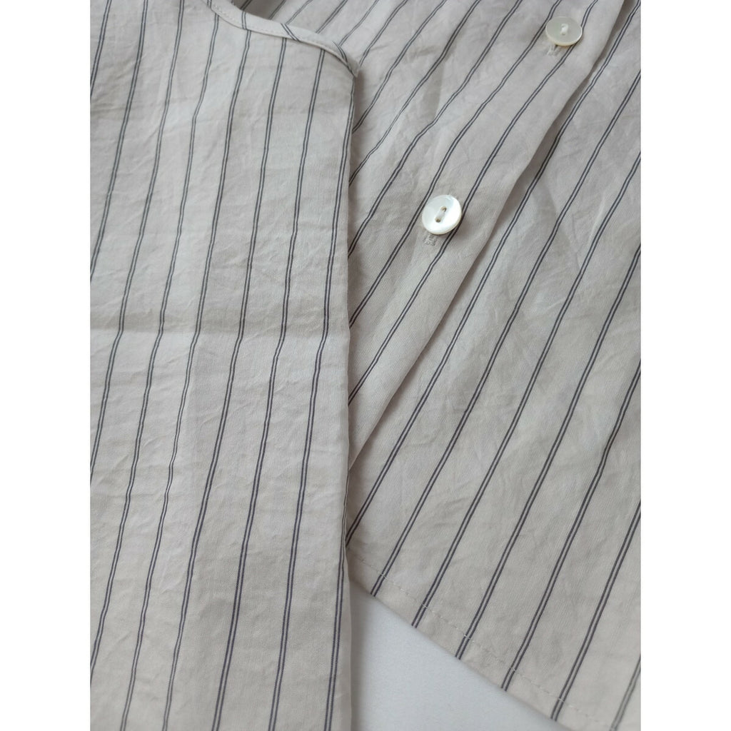 25SS marmors マルモア ストライプ シアーシャツ 長袖 タンクトップ 36 生成り【中古】