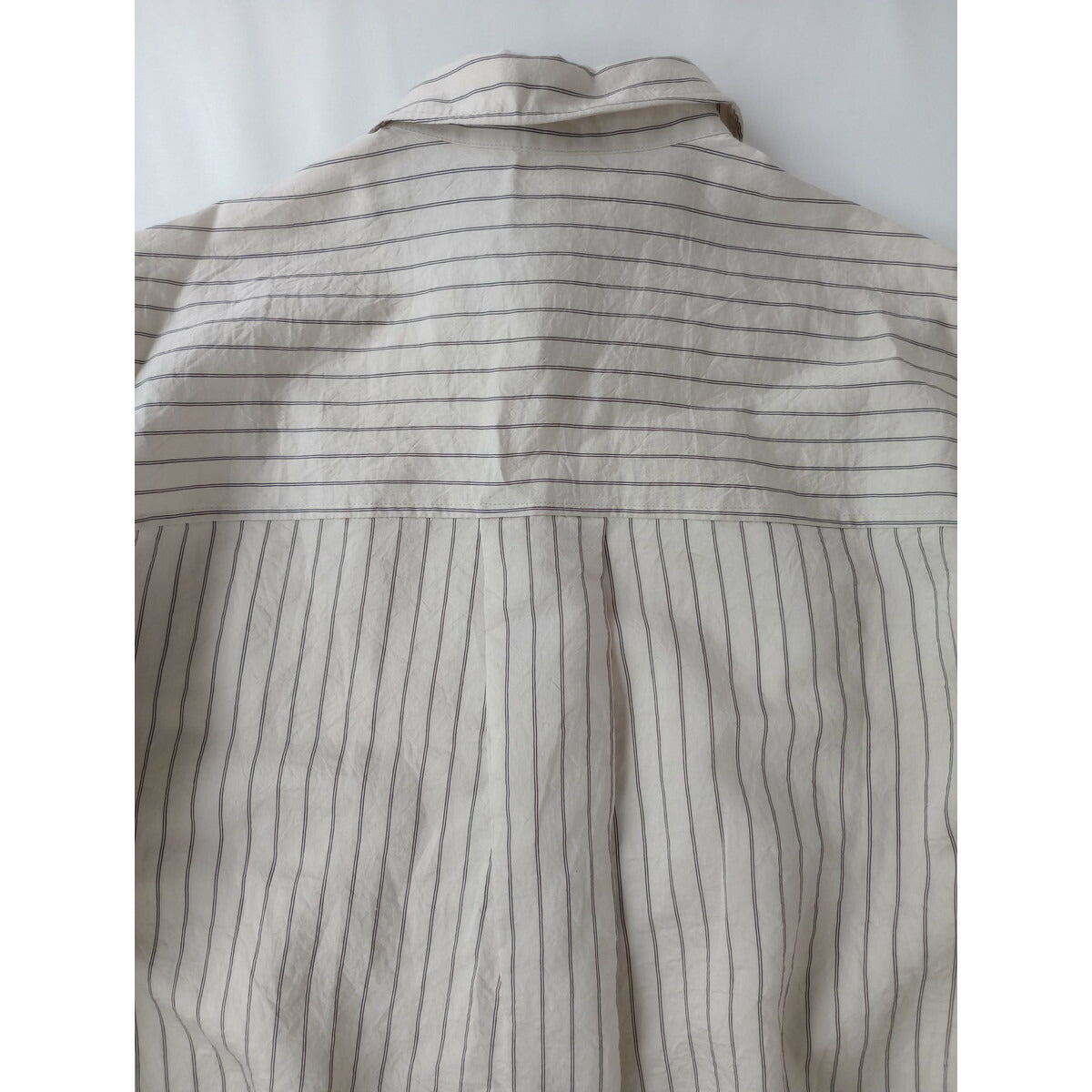 25SS marmors マルモア ストライプ シアーシャツ 長袖 タンクトップ 36 生成り【中古】