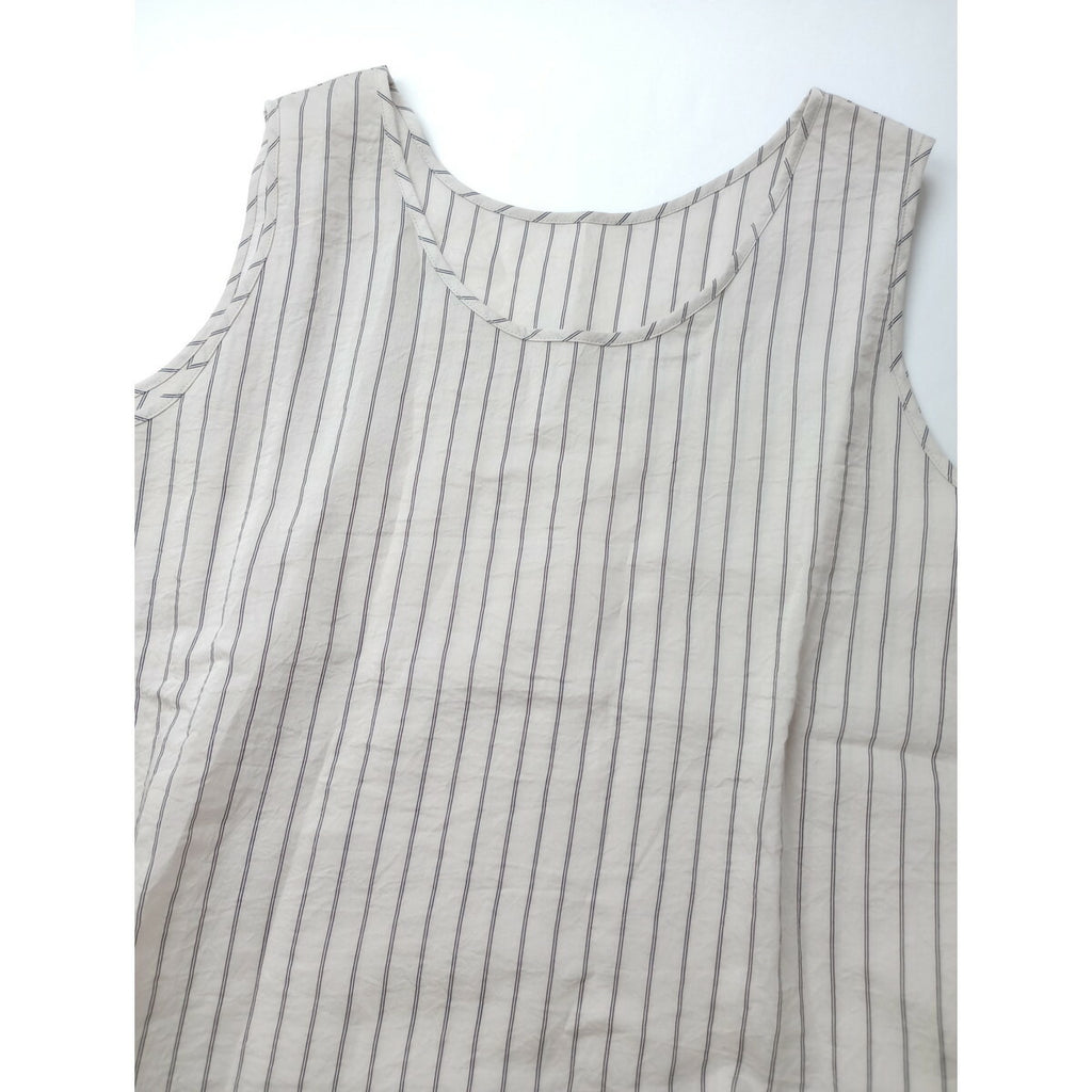 25SS marmors マルモア ストライプ シアーシャツ 長袖 タンクトップ 36 生成り【中古】