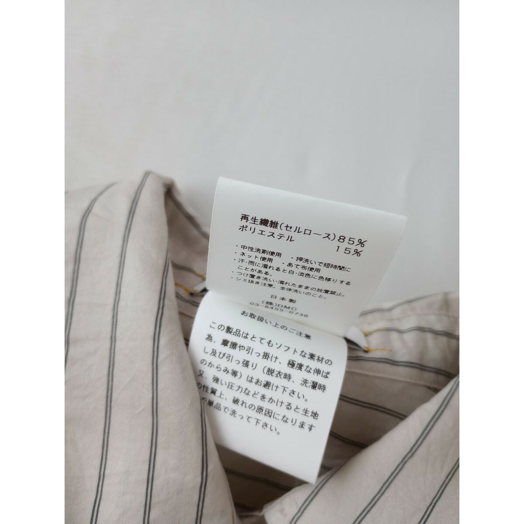 25SS marmors マルモア ストライプ シアーシャツ 長袖 タンクトップ 36 生成り【中古】