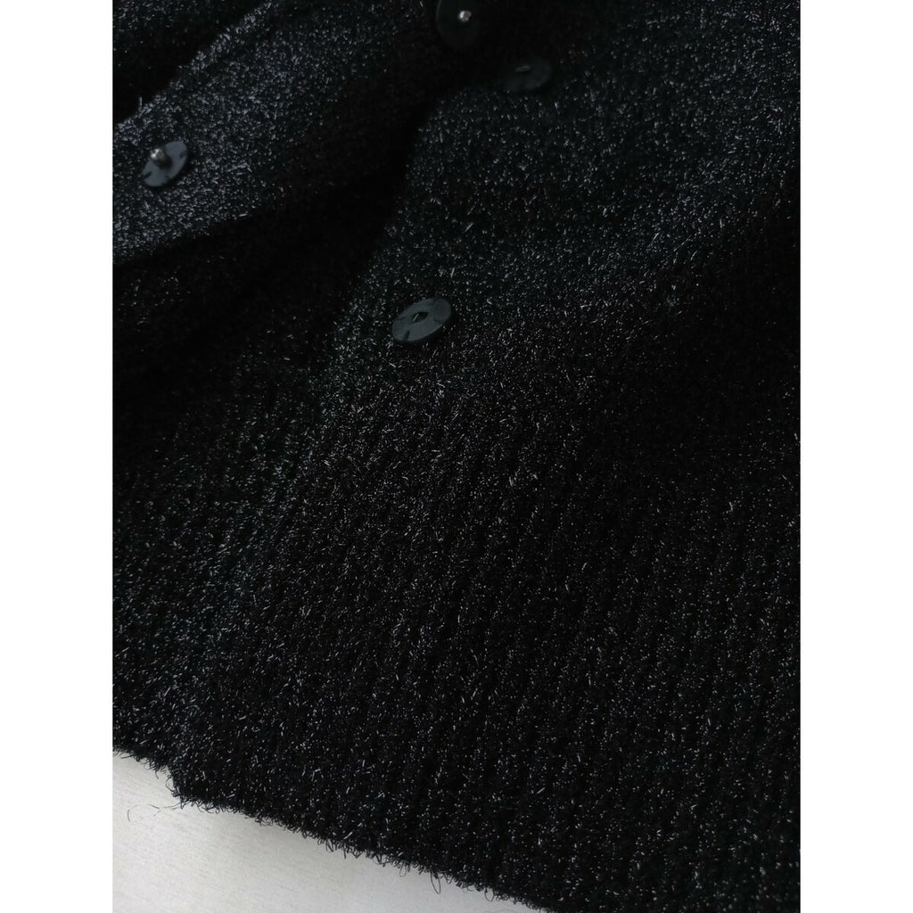 25SS R'IAM PLAGE リアム プラージュ ラメ ニット カーディガン 羽織 黒 ブラック【中古】
