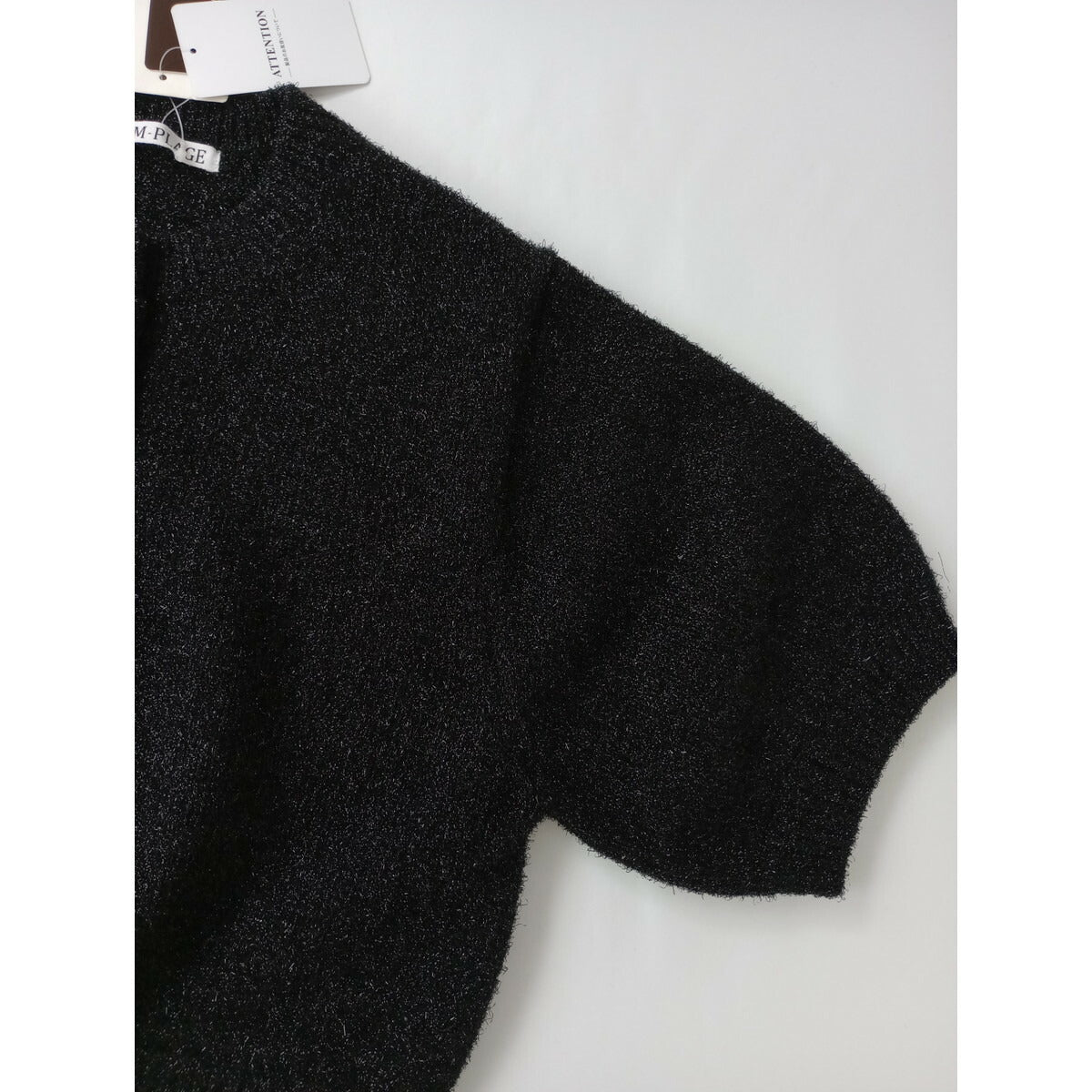 25SS R'IAM PLAGE リアム プラージュ ラメ ニット カーディガン 羽織 黒 ブラック【中古】