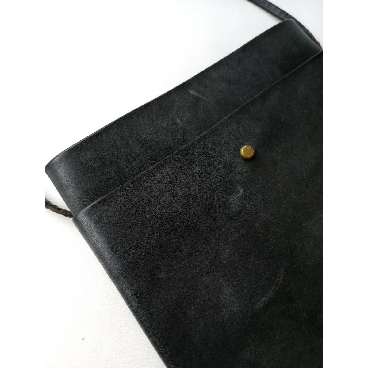 safuji サフジ レザー ショルダー バッグ サコッシュ 墨黒【中古】