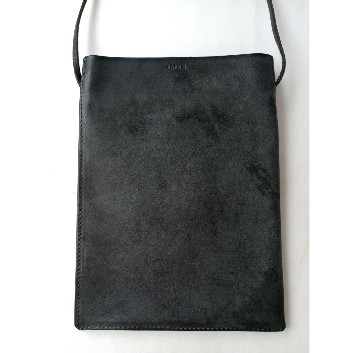 safuji サフジ レザー ショルダー バッグ サコッシュ 墨黒【中古】