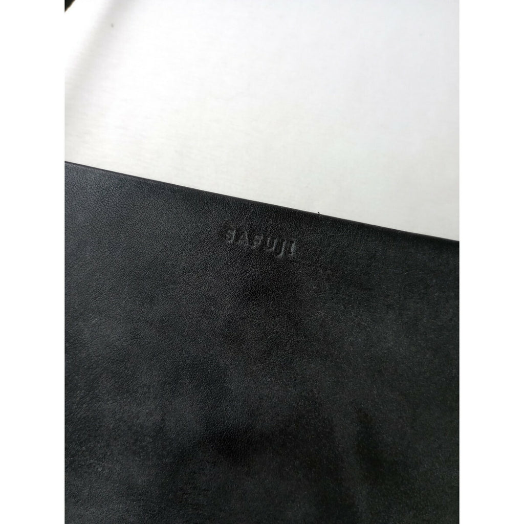 safuji サフジ レザー ショルダー バッグ サコッシュ 墨黒【中古】