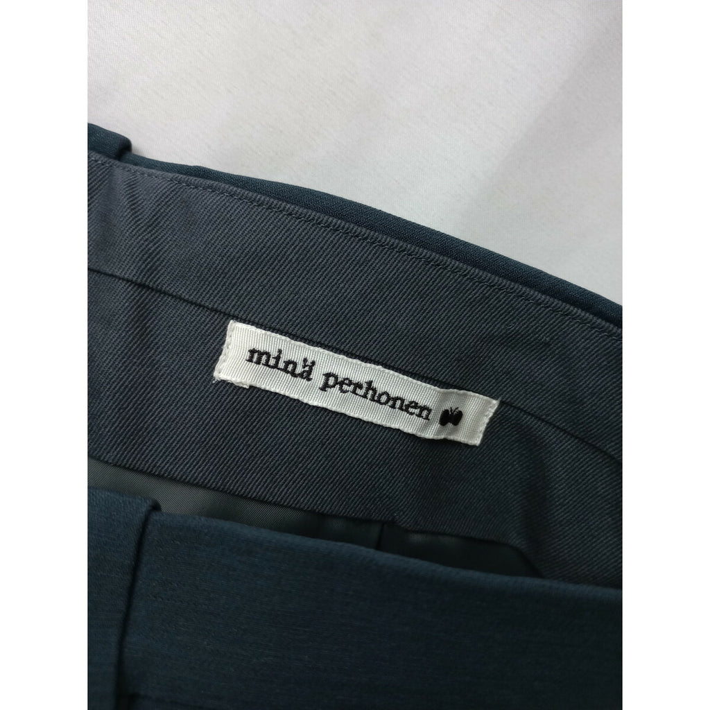mina perhonen ミナペルホネン meteori シルク ウール テーパード パンツ 38 くすみネイビー【中古】