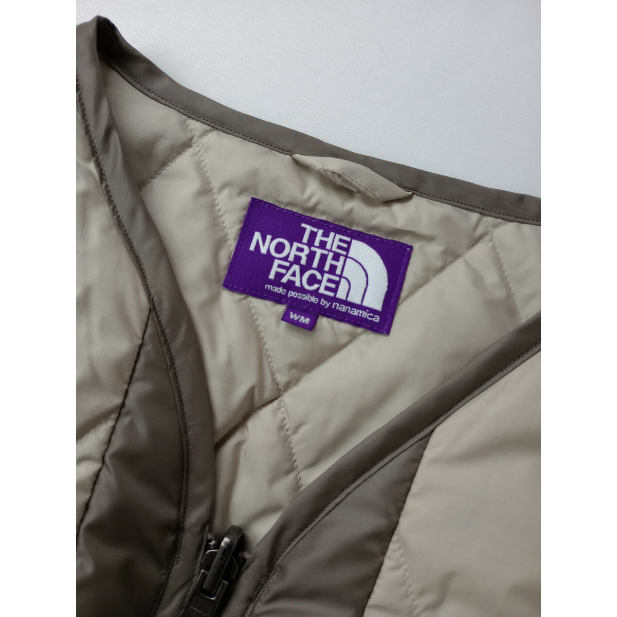 THE NORTH FACE PURPLE LABELザノースフェイス パープル レーベル プラスフィールド ダウン カーディガン ベージュ WM (15M＋0517)【中古】