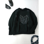 mina perhonen ミナペルホネン palmier スウェット プルオーバー 長袖 トップス うさぎ 黒 ブラック 38【中古】