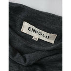 ENFOLD エンフォルド アシンメトリー ウール 毛 100％ 変形 カットソー 長袖 トップス チュニック ミニ ワンピース グレー 38【中古】