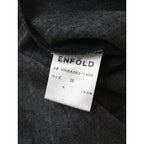 ENFOLD エンフォルド アシンメトリー ウール 毛 100％ 変形 カットソー 長袖 トップス チュニック ミニ ワンピース グレー 38【中古】