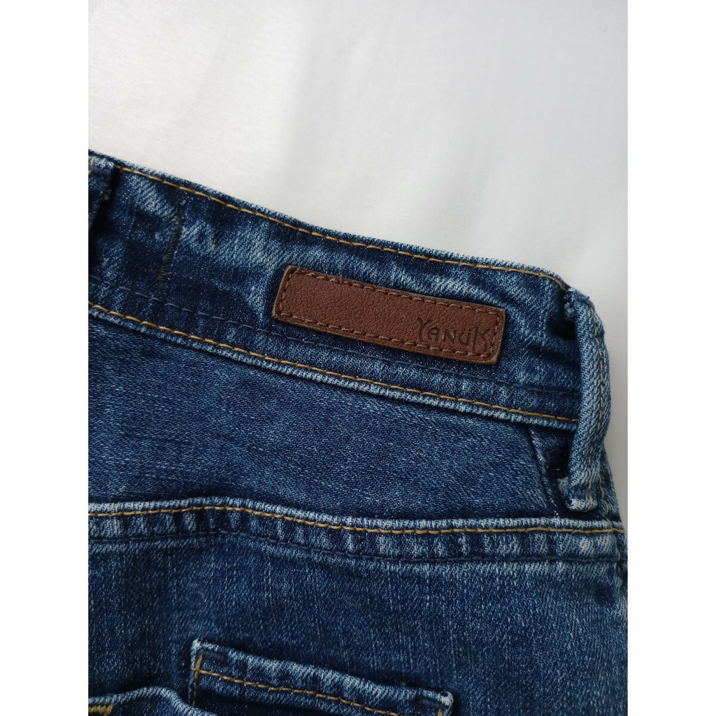 YANUK ヤヌーク ボーイズ テーパード ANN / FUB デニム パンツ 21 ブルー【中古】