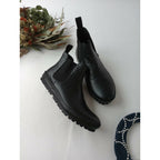 新品 maison de soil メゾンドソイル SIDE GORE BOOTS WITH VIBRAM サイドゴア レザー ブーツ 黒 ブラック 36 23.5 靴