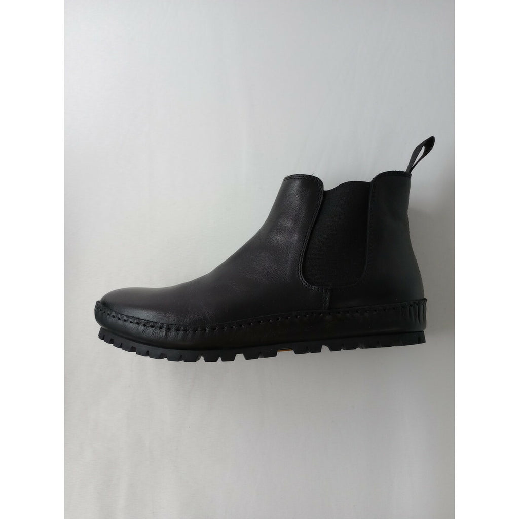 新品 maison de soil メゾンドソイル SIDE GORE BOOTS WITH VIBRAM サイドゴア レザー ブーツ 黒 ブラック 36 23.5 靴