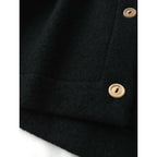 新品 25AW Worker's Nobilityワーカーズノビリティスペイン製 ラウンドカーディガン ボイルド ウール毛 100％ 黒 ブラック (11M＋0524)【中古】