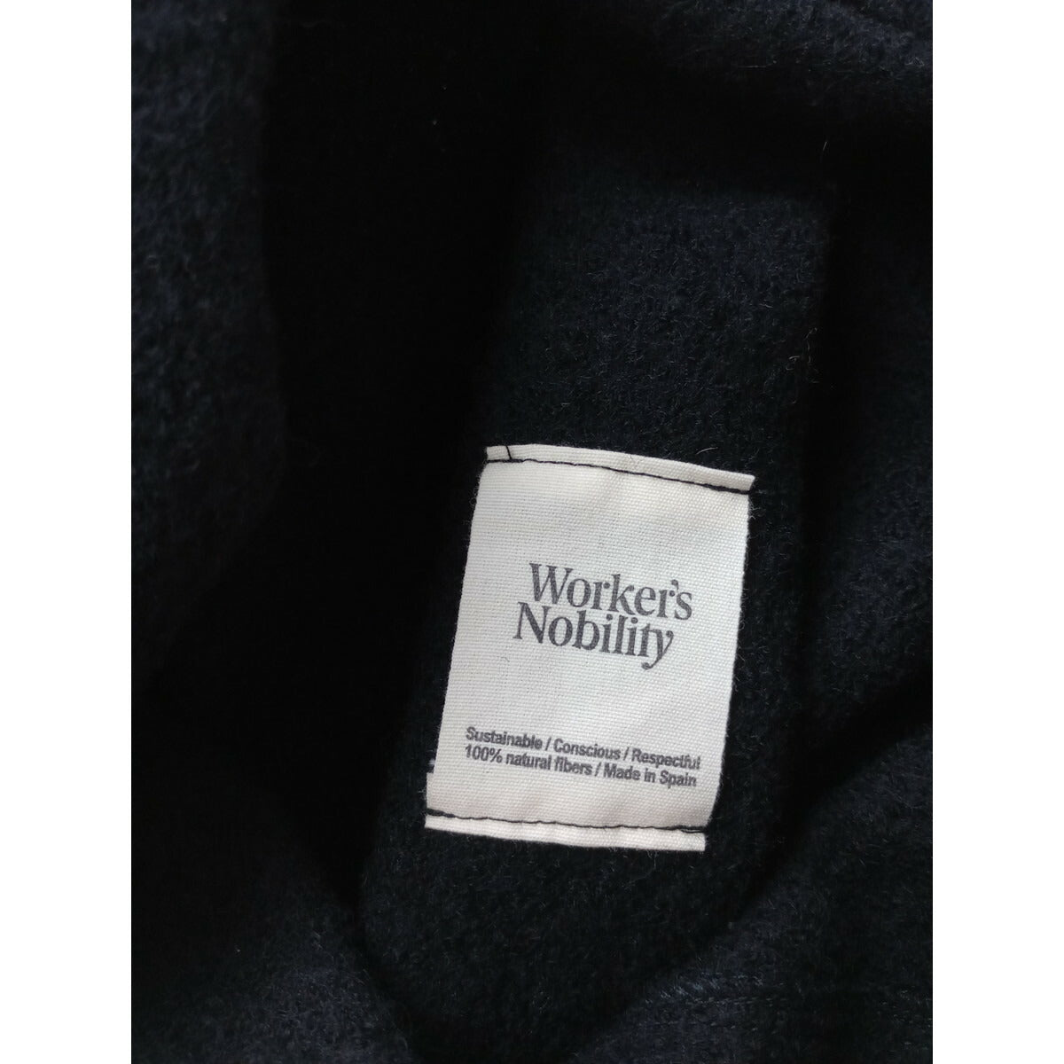 新品 25AW Worker's Nobilityワーカーズノビリティスペイン製 ラウンドカーディガン ボイルド ウール毛 100％ 黒 ブラック (11M＋0524)【中古】