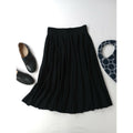 25AW MARGARET HOWELL マーガレットハウエル KNITTED FINE WOOL SKIRT エクストラファインウール プリーツ ニット スカート 黒 ブラック 2【中古】